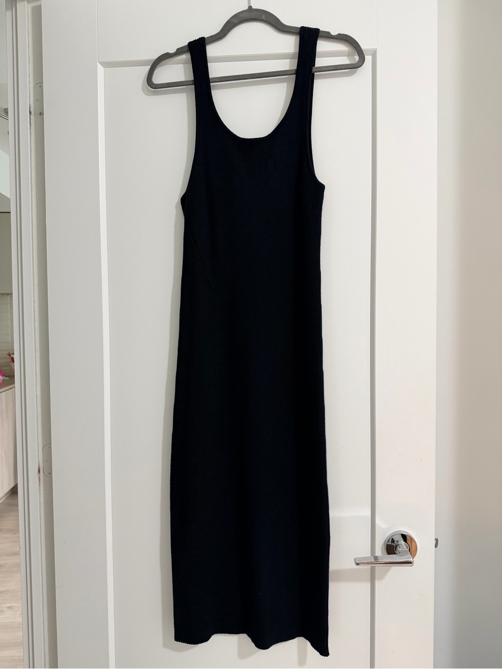 American Eagle Outfitters Black Ribbed Maxi Tank Dress